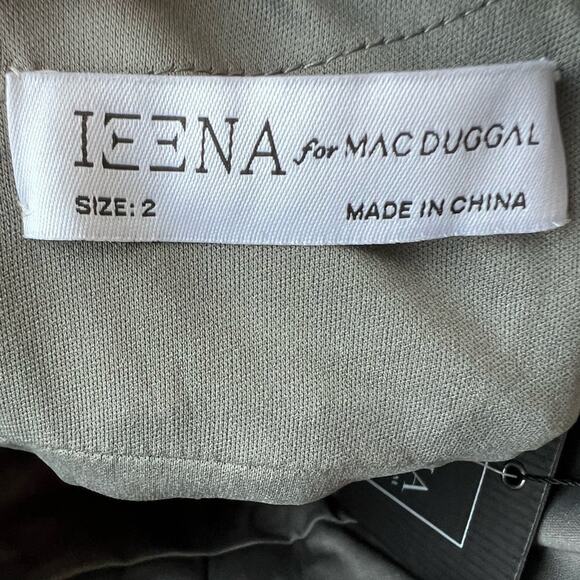 Ieena for Mac Duggal Plunging Surplice V-Neck Sleeveless Open Back Sheath Gown - Picture 5 of 8